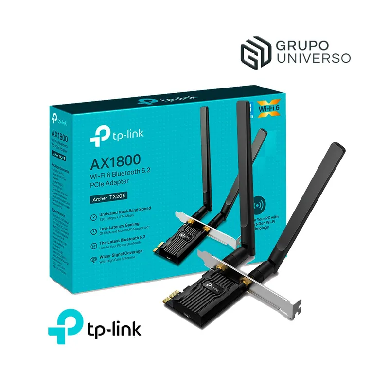 TP LINK - Archer TX20E Tp-Link Adaptador PCIe Wi-Fi 6 Bluetooth 5.2 AX1800