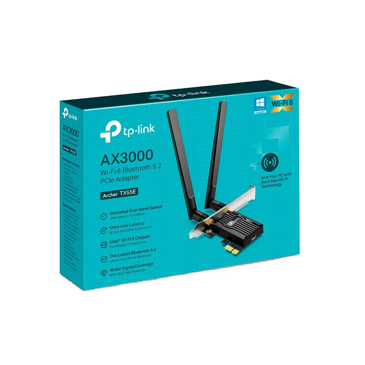 TP LINK - Archer TX55E Tp-Link Adaptador PCIe Wi-Fi 6 Bluetooth 5.2 AX3000