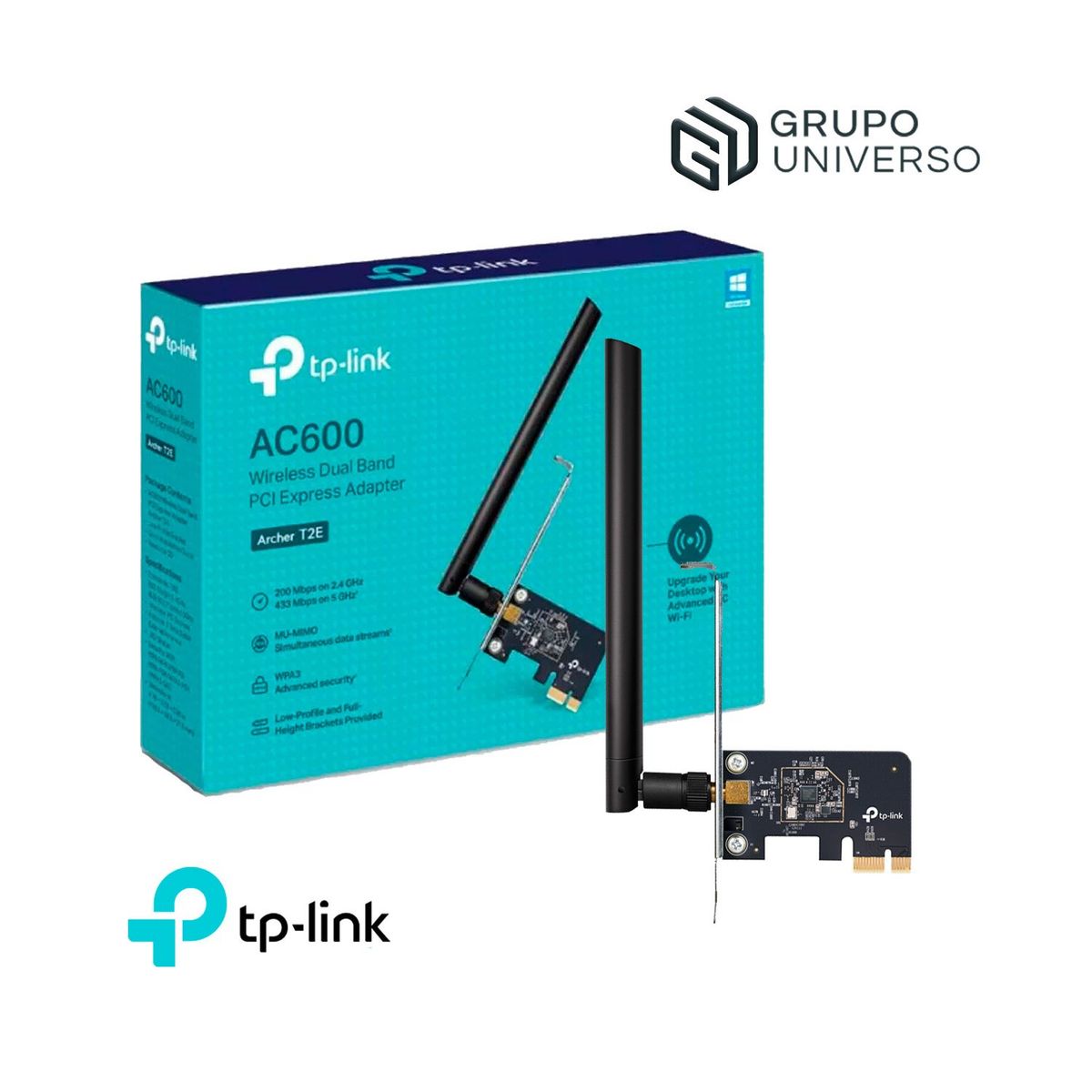 TP LINK - Archer T2E Tp-Link Adaptador PCI Express inalámbrico Dual Band AC600