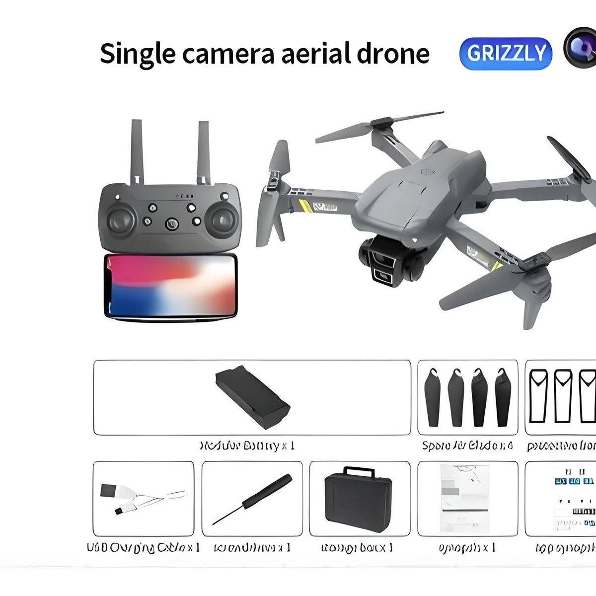 GENERICO - Drone Volador Max Doble Cámara HD Estuche Protector Portátil