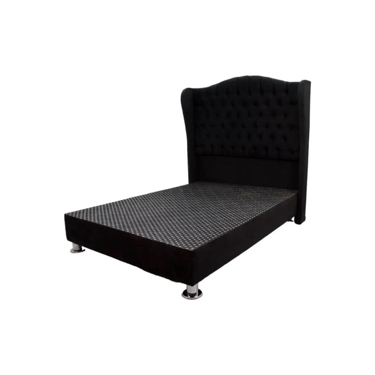 MUEBLES MACRUMO - Cama tapizada Paris - 1.5 Plz - color negro