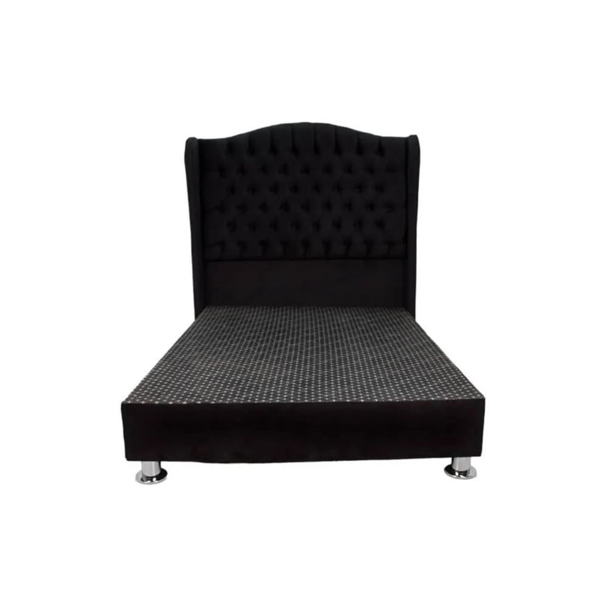 MUEBLES MACRUMO - Cama tapizada Paris - 1.5 Plz - color negro