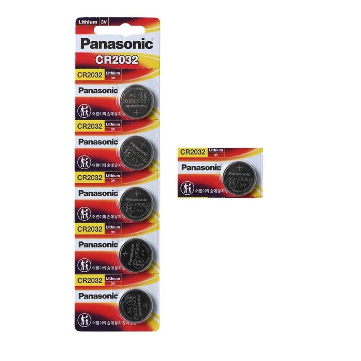 PANASONIC - PILAS CR2032 3V LITIO X 5 UNIDADES PANASONIC