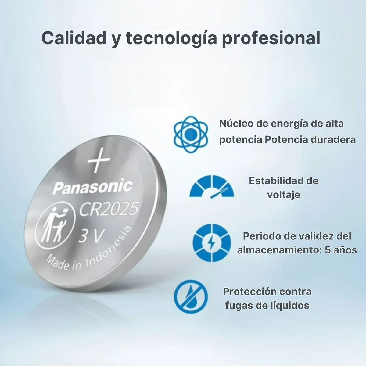 PANASONIC - PILAS CR2032 3V LITIO X 5 UNIDADES PANASONIC