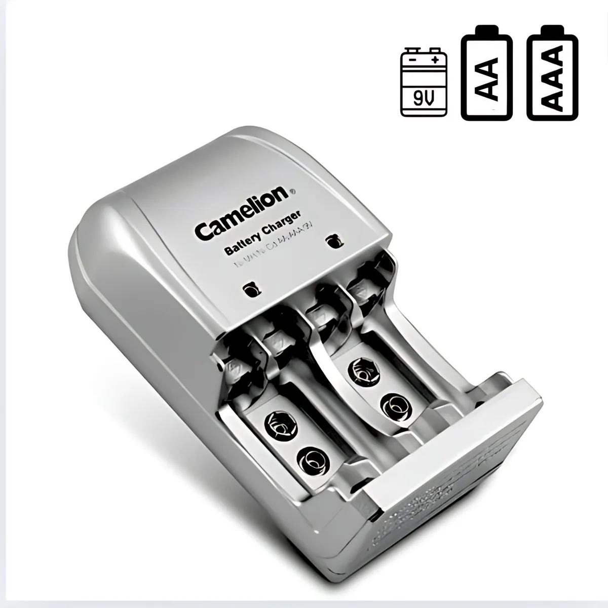 CAMELION - CARGADOR DE 4 PILAS AA -AAA Y 2 PILAS DE 9V
