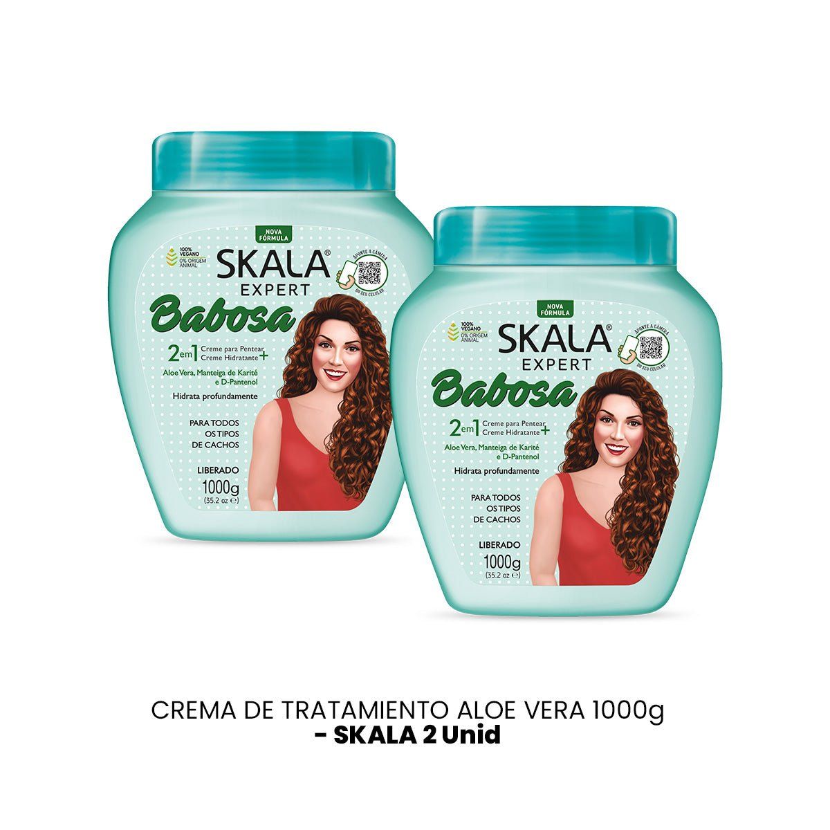Skala - MÁSCARA  2 EN 1 SKALA EXPERT BABOSA ALOE VERA POTE 1000G 2 UNID