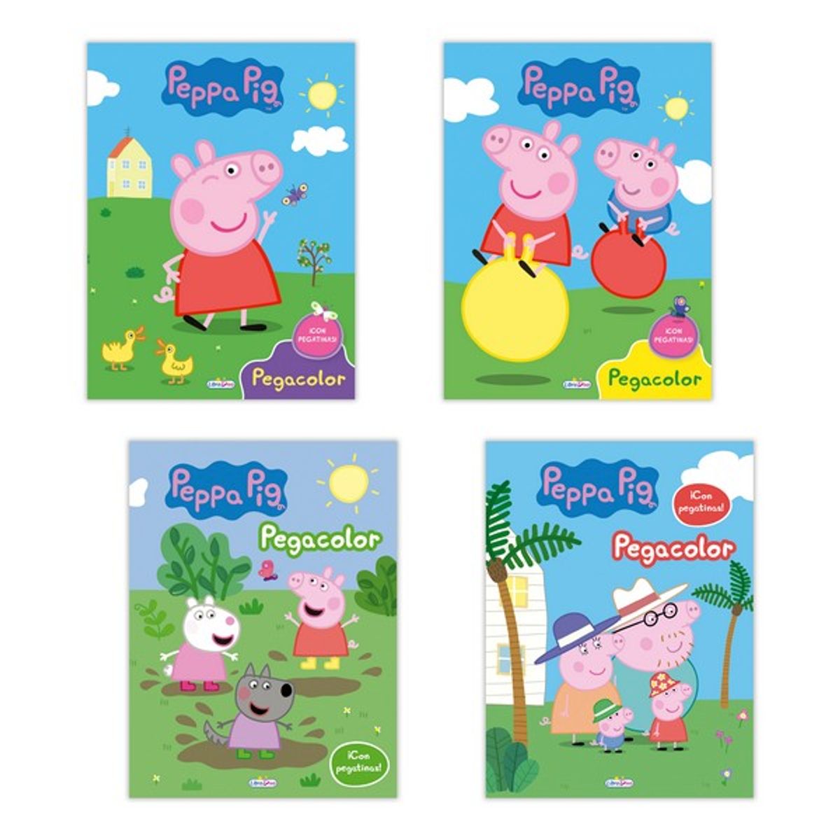 GENERICO - Pack x 2 libros para colorear con pegatinas Peppa Pig