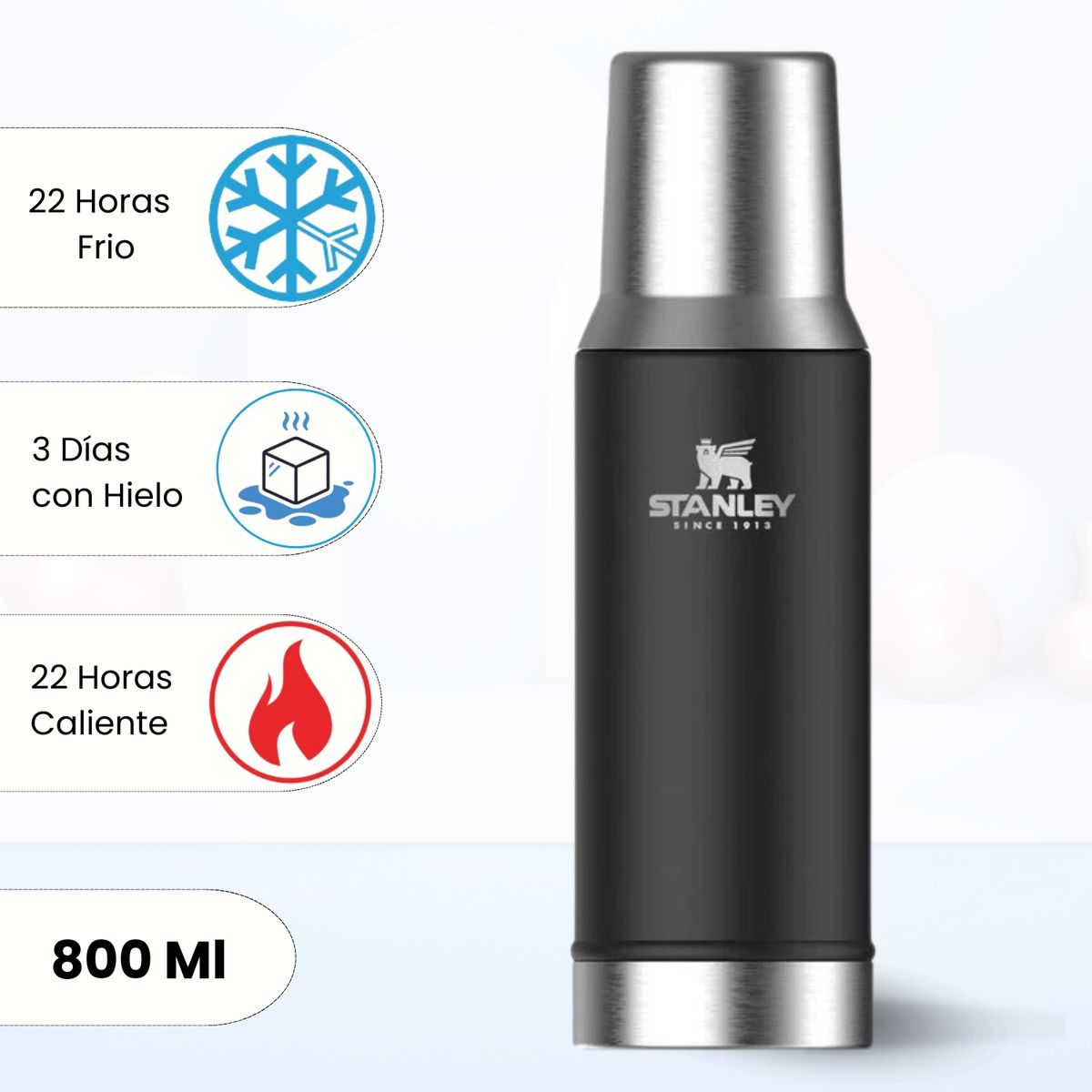 STANLEY - Termo de Bebida Mate System Negro Stanley 800 Ml