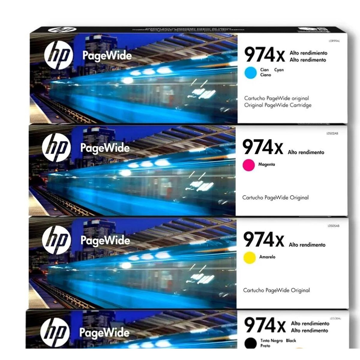HP - Kit Tinta HP 974X Cyan Magenta Amarillo Negro