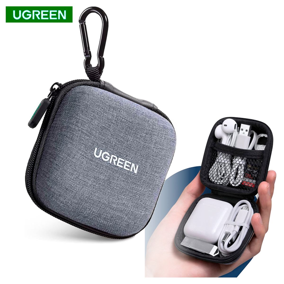 UGREEN - Estuche Portatil Ugreen Funda para Audifonos Cables