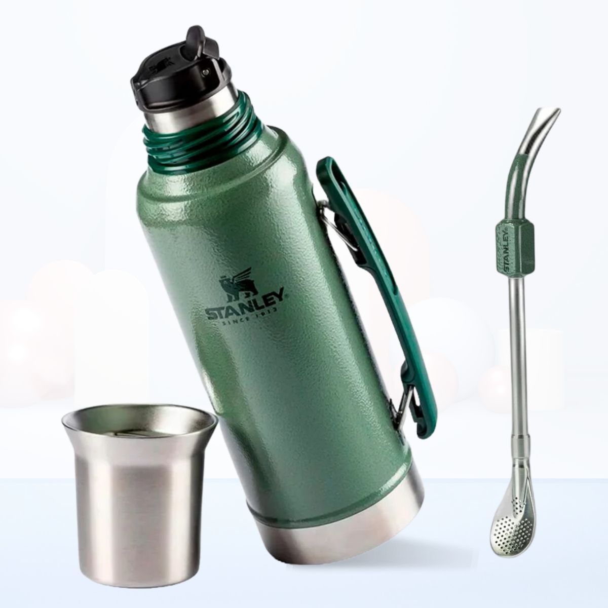 STANLEY - Termo de Bebida Mate System Stanley 1.2 L + Bombilla Verde
