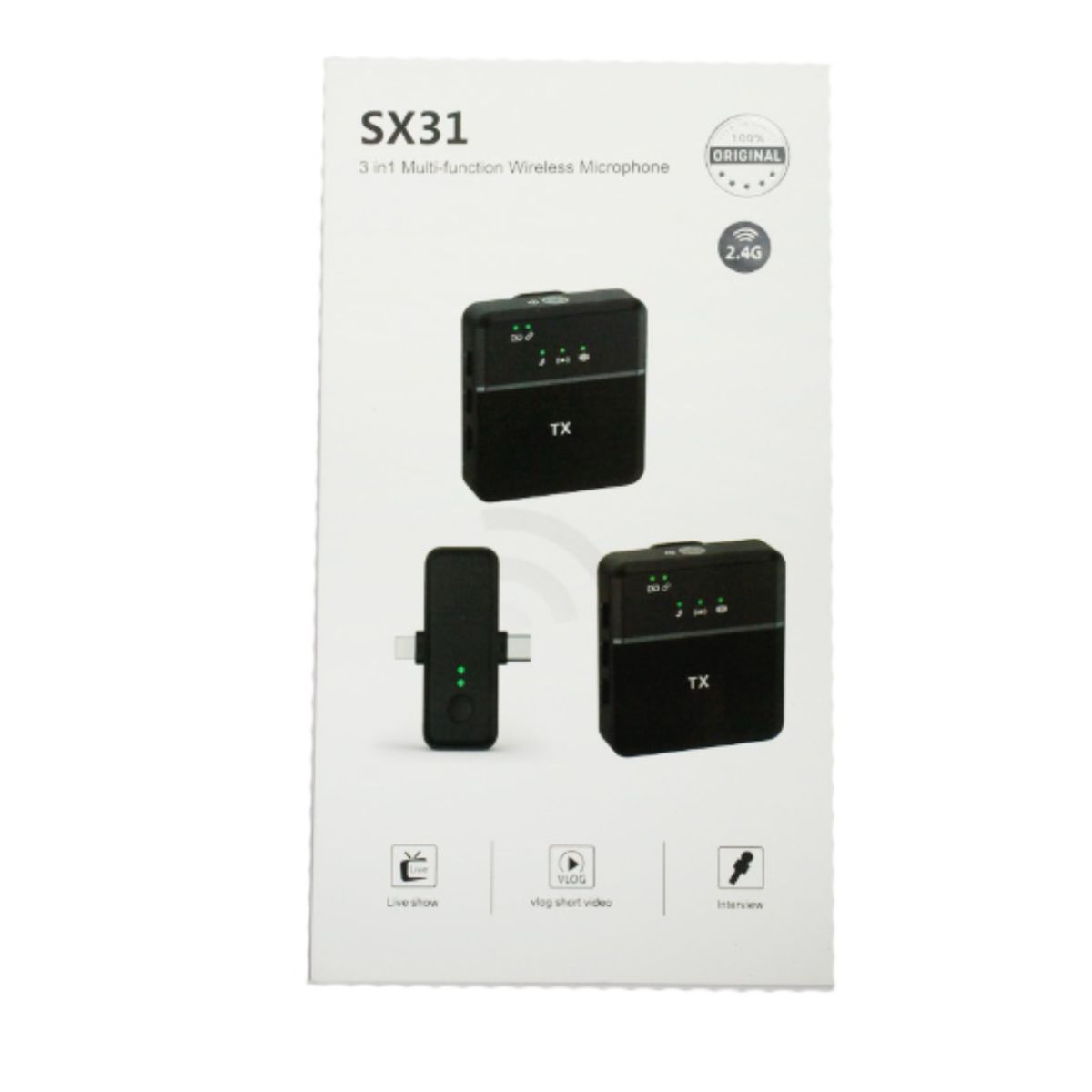 GENERICO - MICROFONO INALAMBRICO XS31 DOBLE PARA IPHONE Y ANDROID