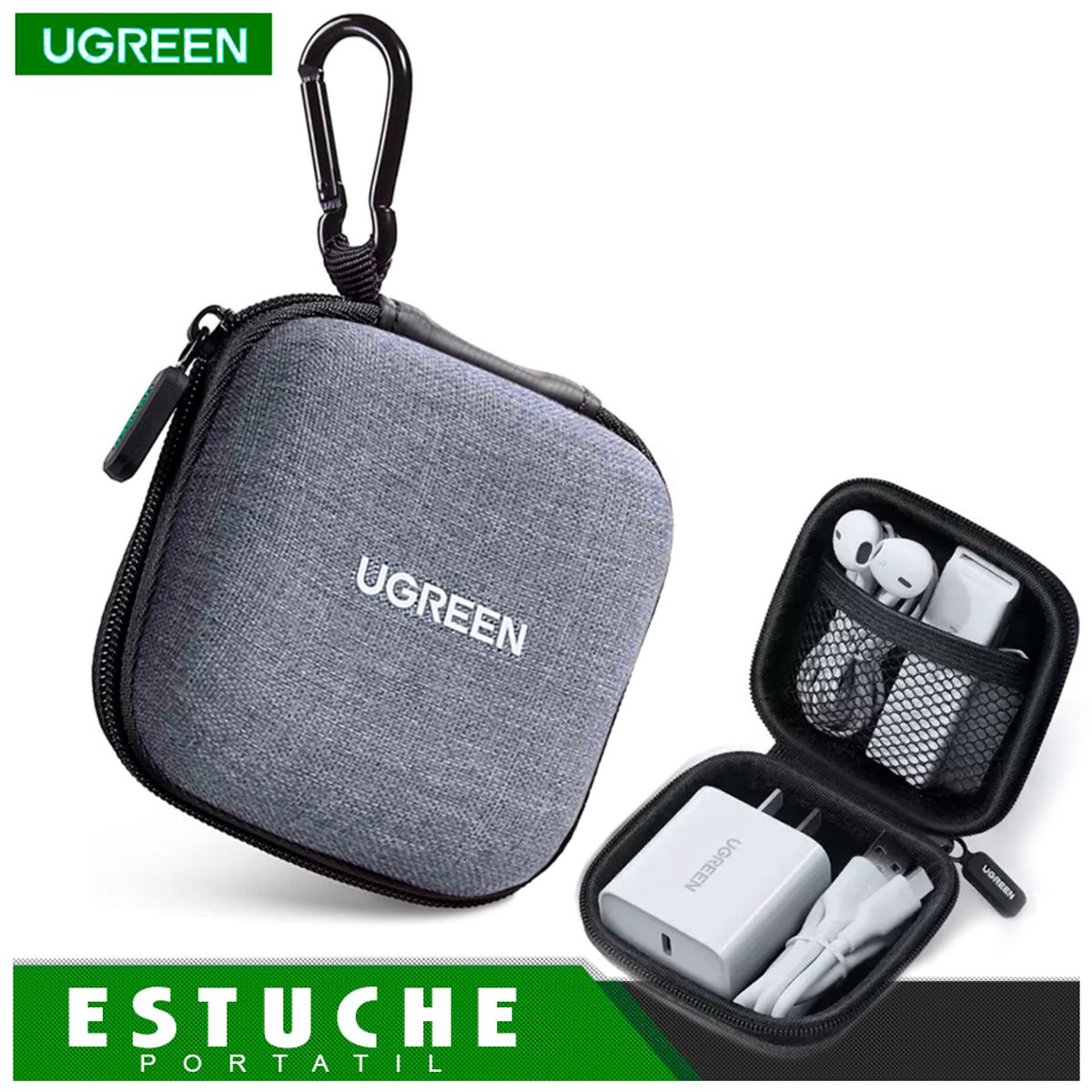 UGREEN - Ugreen Case Estuche Portatil Para Audifonos Cables Airpods accesorios