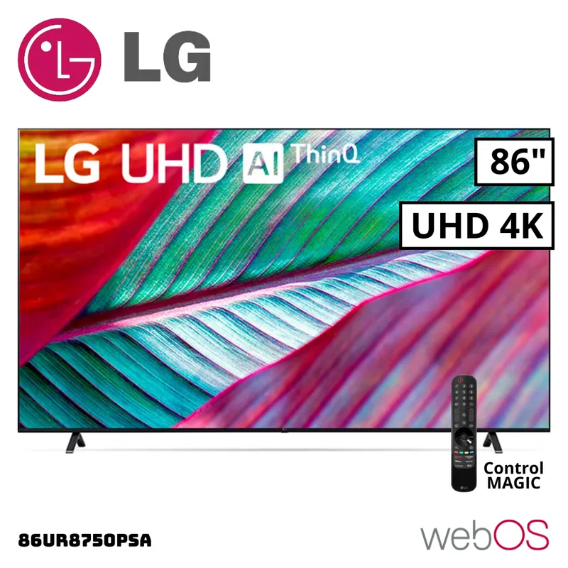 LG - TELEVISOR LG 86 SMART TV THINQ AI WEBOS HUB 4K UHD LED - 86UR8750PSA