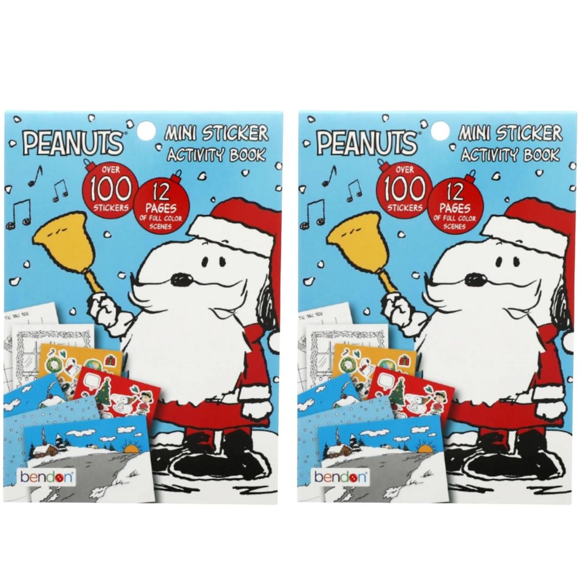 MR PEANUTS - Packx2 Libro de actividades Navideño Mini con Stickers - Snoopy