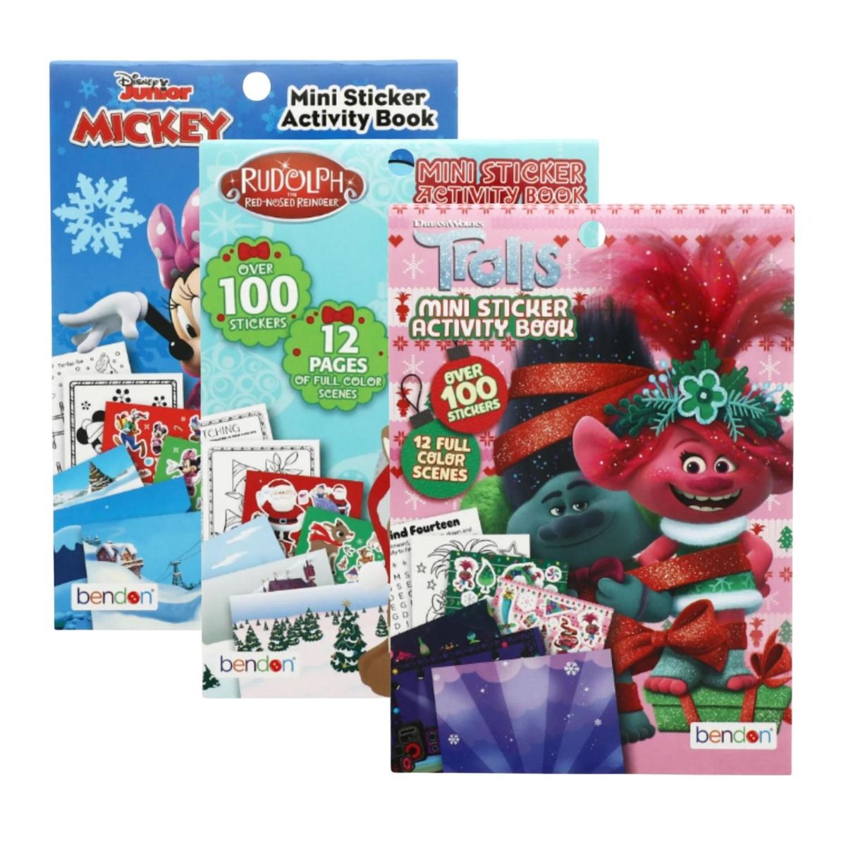 DISNEY - Packx3 Libro de actividades Navideño Mini con Stickers