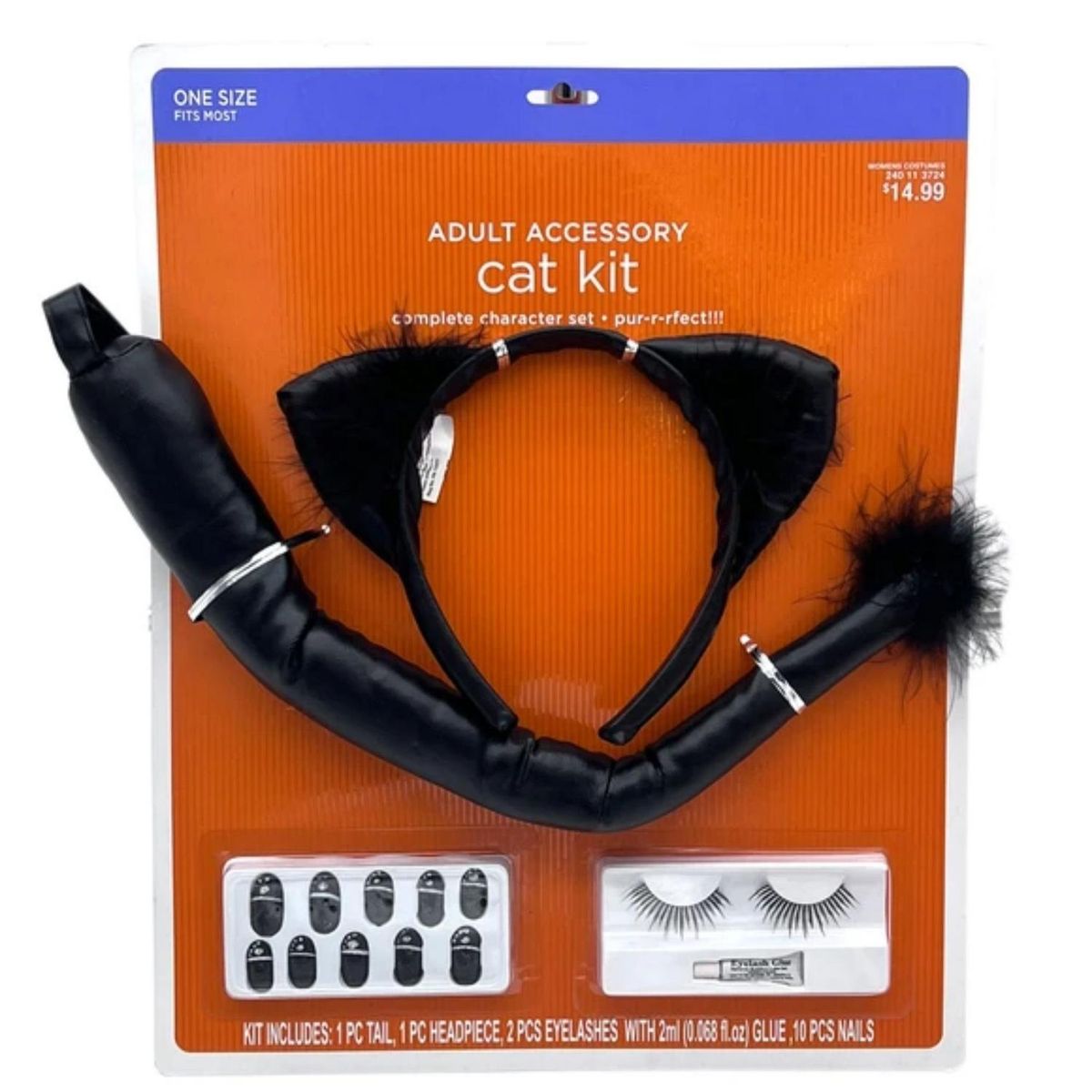 GENERICO - Kit Disfraz de Gato con Accesorios para orejas, ojos y cola
