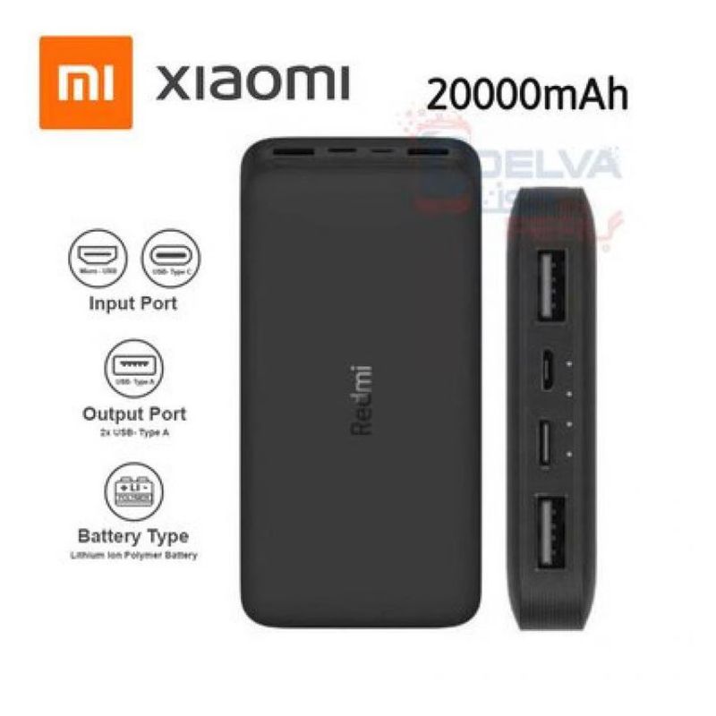 XIAOMI - Cargador Portátil Xiaomi Redmi 20000mAh 18W Fast Charger Negro