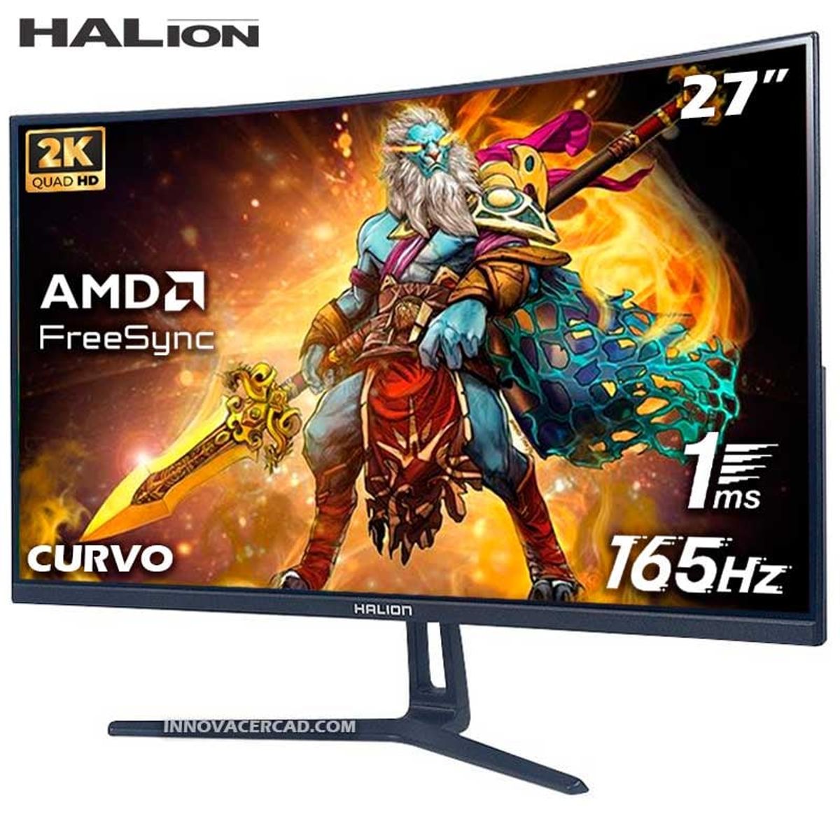 HALION - Monitor HALION HG 2725QC 27 Curvo 2K QHD 165Hz 1ms FreeSync.