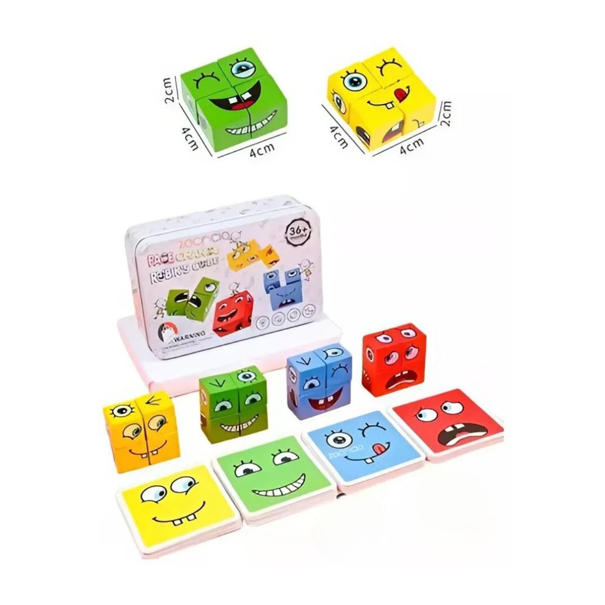 GENERICO - Mini Juego Emociones Bloques Didácticos De Madera