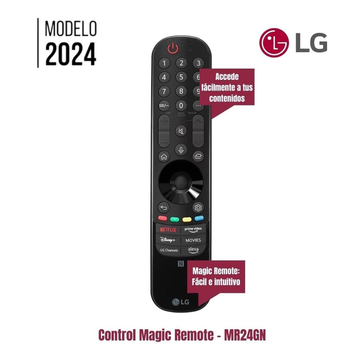 LG - Control Magic LG MR24GN Con Botón Alexa Y LG Channels Modelo 2024