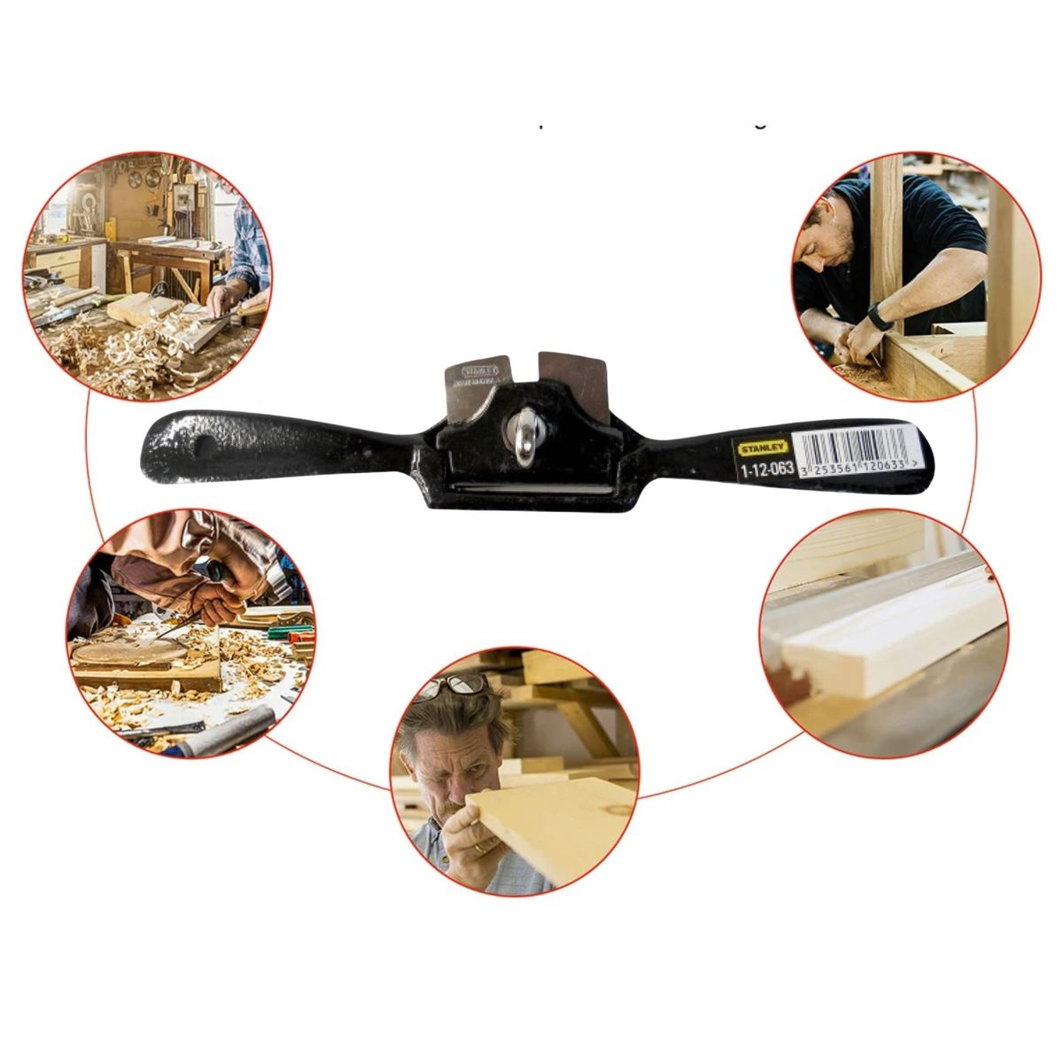 STANLEY - Cuchilla de vuelta curvo cepillo de carpintero 9Pulg STANLEY
