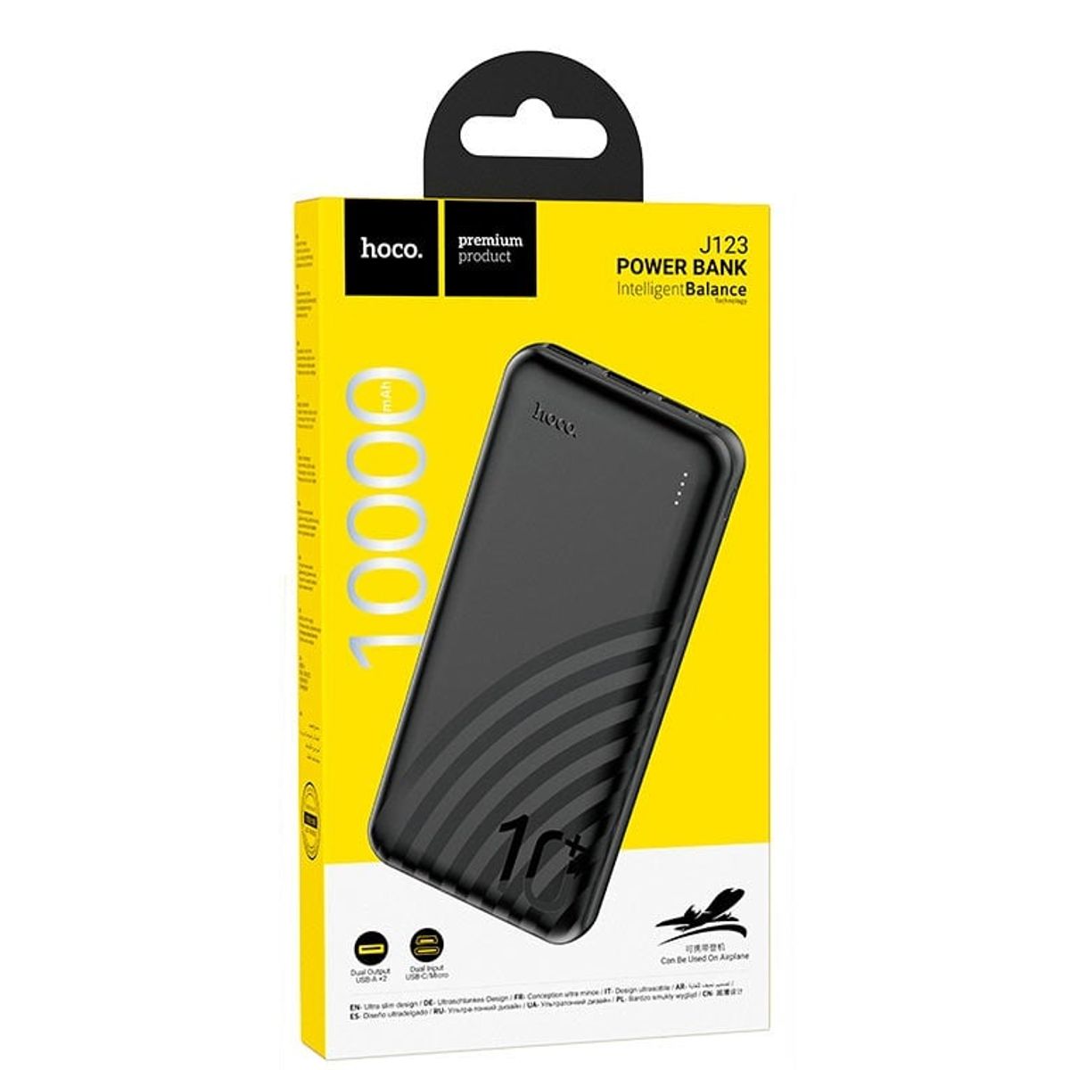 HOCO - Cargador Portatil PowerBank Hoco J123 10000 mAh - Negro