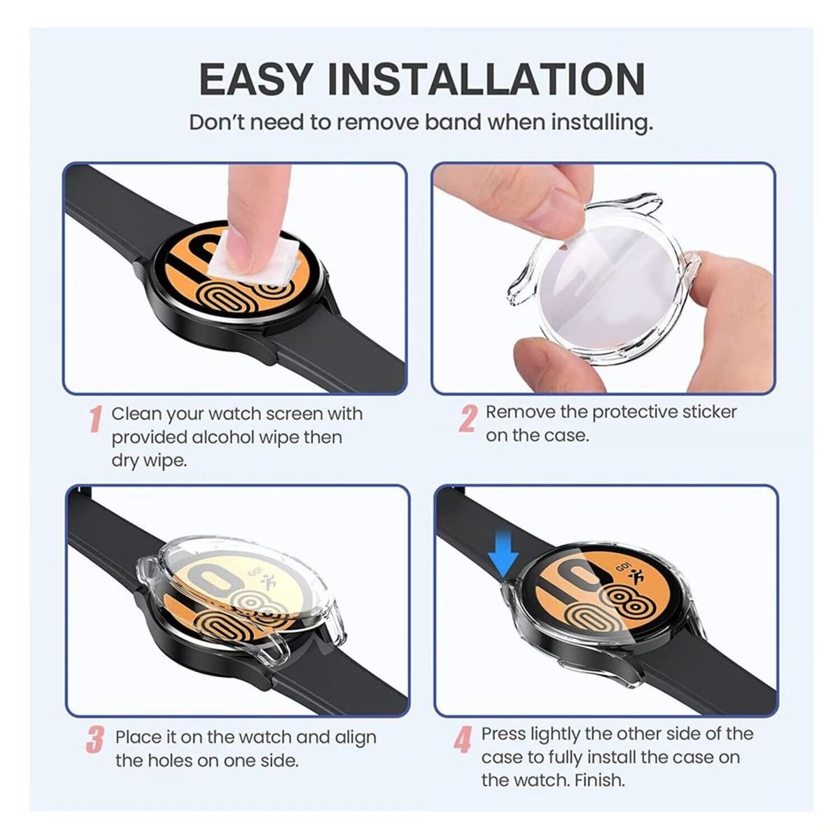 GENERICO - Bumper para Samsung Watch 7 40mm - Transparente