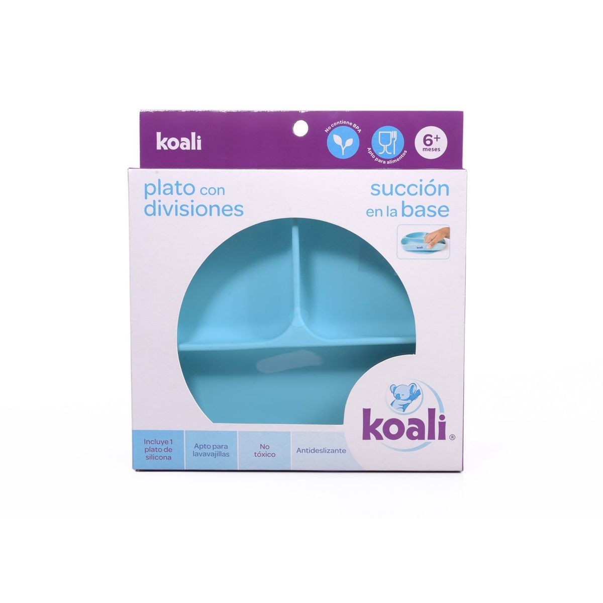 KOALI - Set de Alimentacion Bebe Platos Cuchara Babero de Silicona