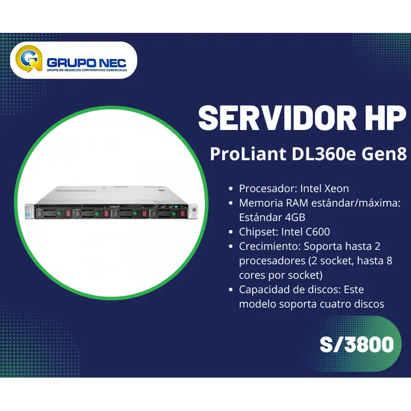 HP - Servidor HP ProLiant DL360e Gen8 serie SATA - LFF
