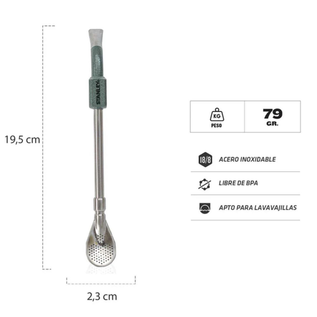 STANLEY - Combo Stanley Termo Classic 591 + Matero 236 Ml + Bombilla Verde