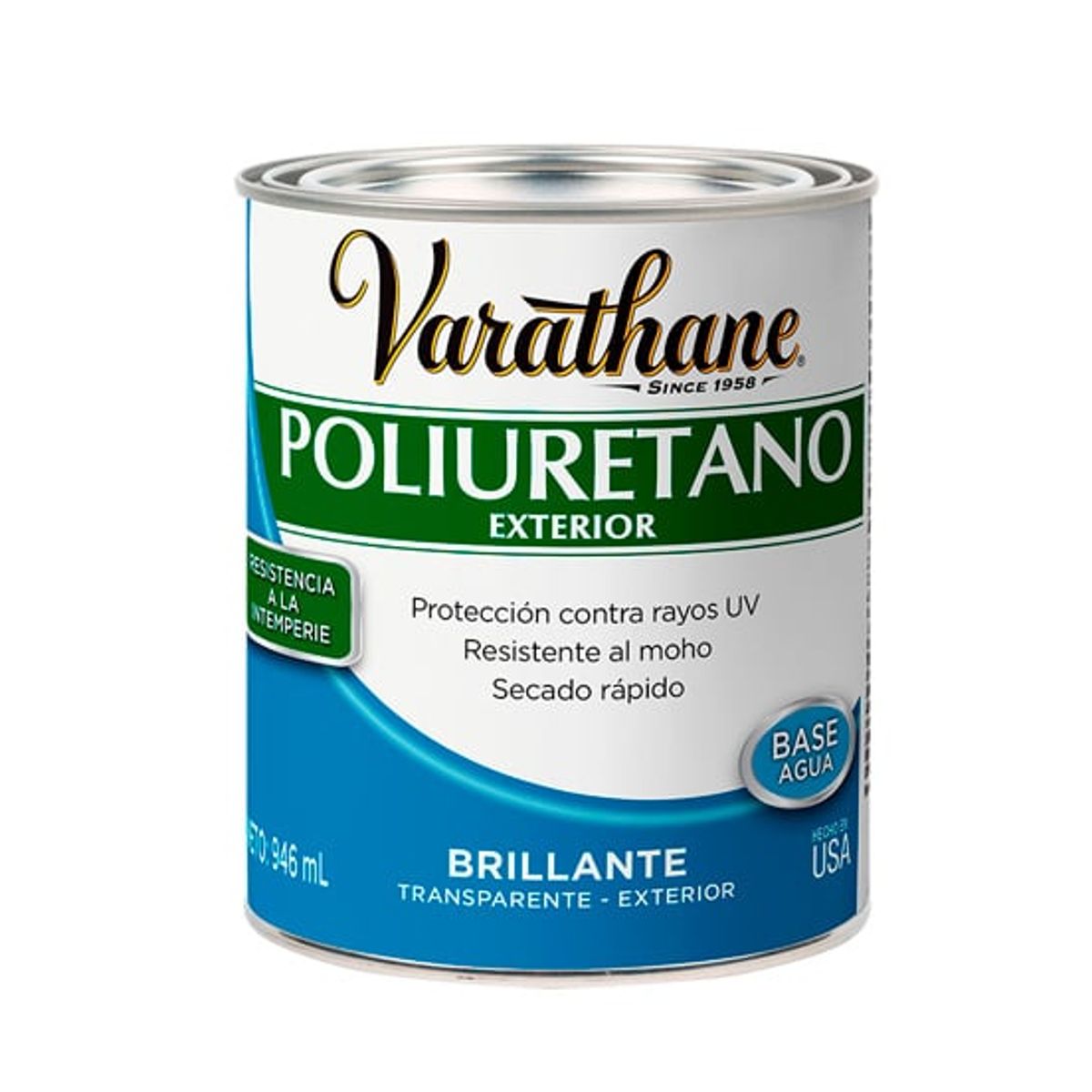 RUST OLEUM - VARATHANE POLIURETANO EXTERIOR BRILLANTE BASE AGUA 946 ML