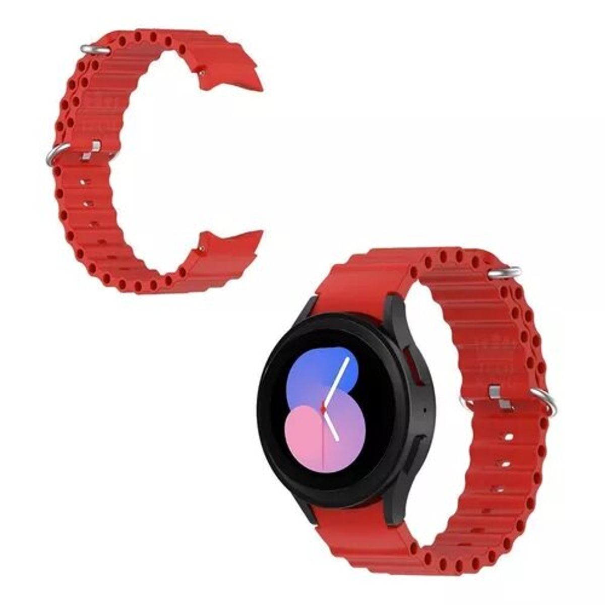 GENERICO - Correa Corrugada Samsung Watch 7 - Rojo