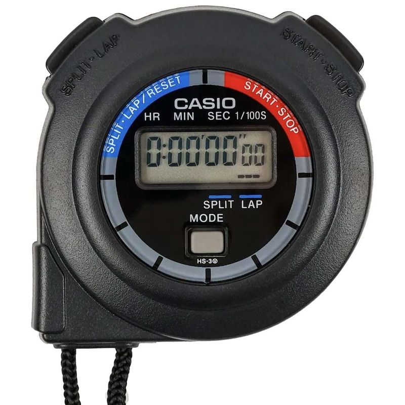 CASIO - Cronómetro CASIO HS-3 Rango 10 Horas 7 Digitos 01/100 - Negro