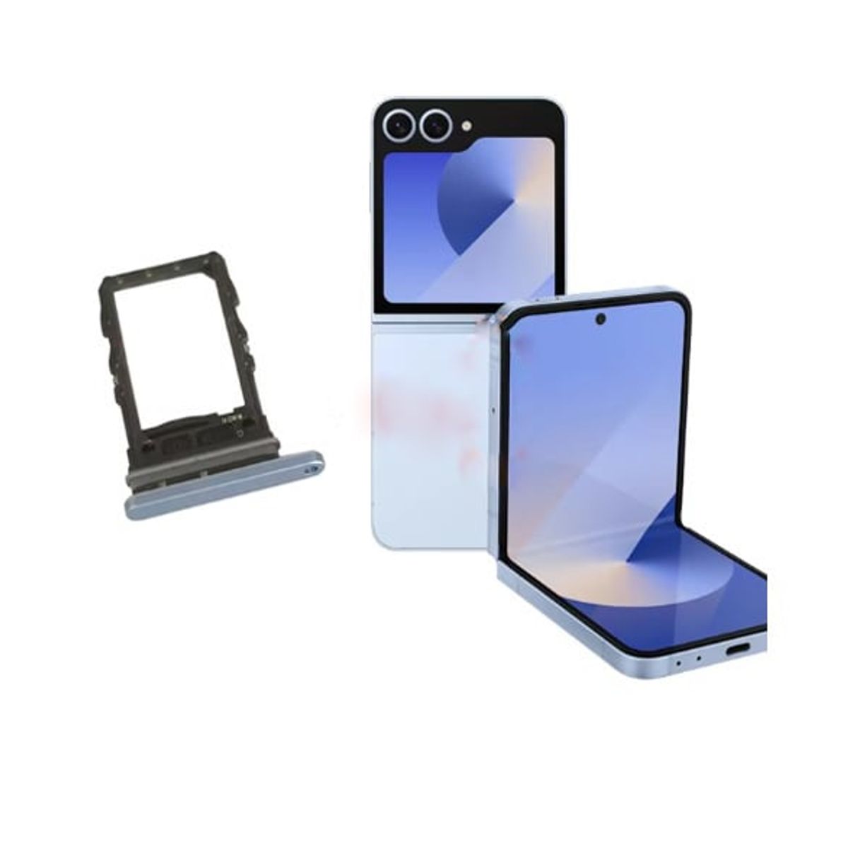 GENERICO - Repuesto Bandeja SIM Samsung Z Flip 6 Color NEGRO