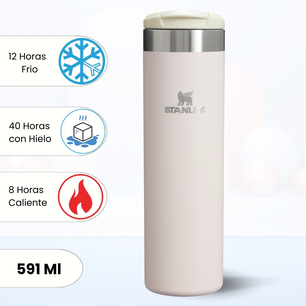 STANLEY - Botella Aerolight Transit Rose Quartz Stanley 591 Ml