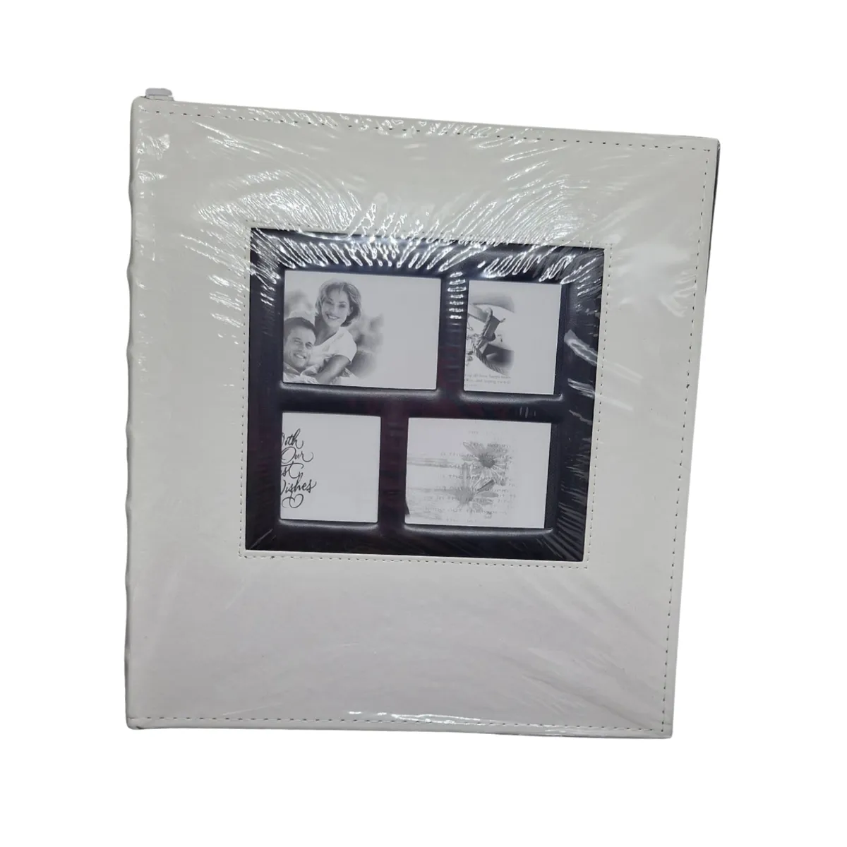 GENERICO - Album de Cuero Sintético para 500 (blanco)  fotos en tamaño10x15