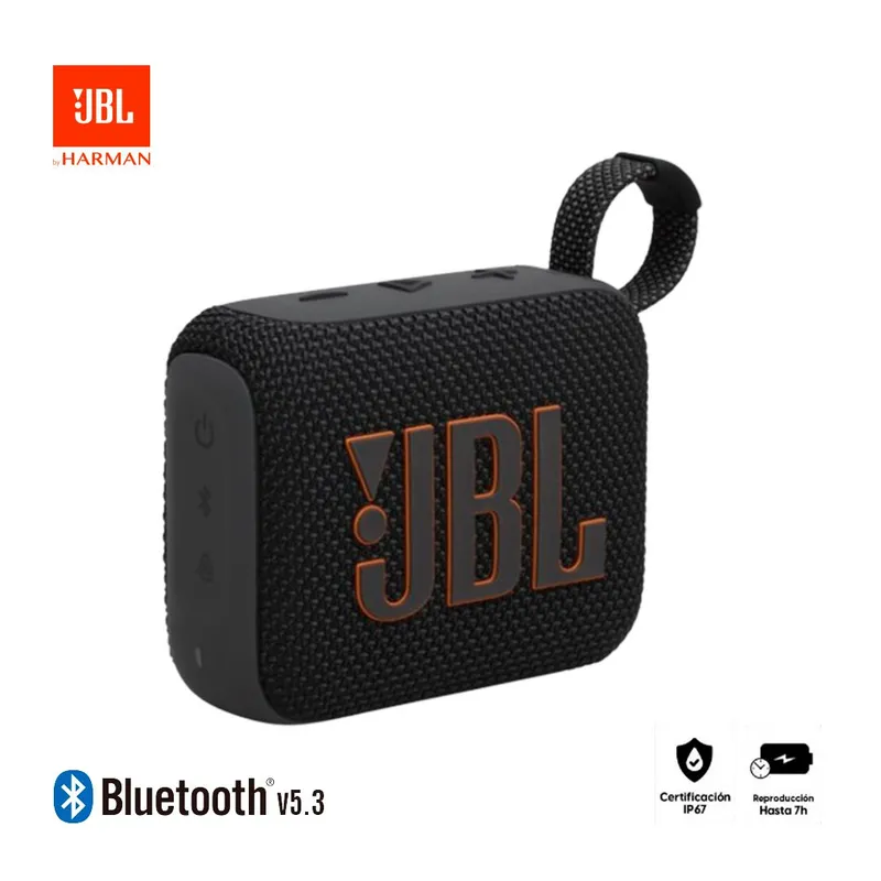 JBL - Parlante JBL Go4 Bluetooth resiste al agua y al polvo IP67 7hrs Negro