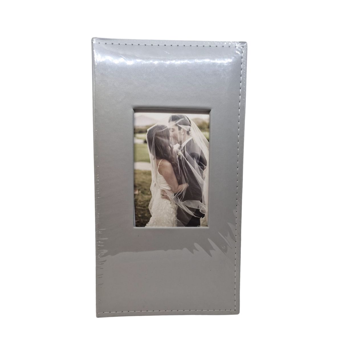 GENERICO - Album de Cuero Sintético (Gris) con ventana para 300 fotos 10x15