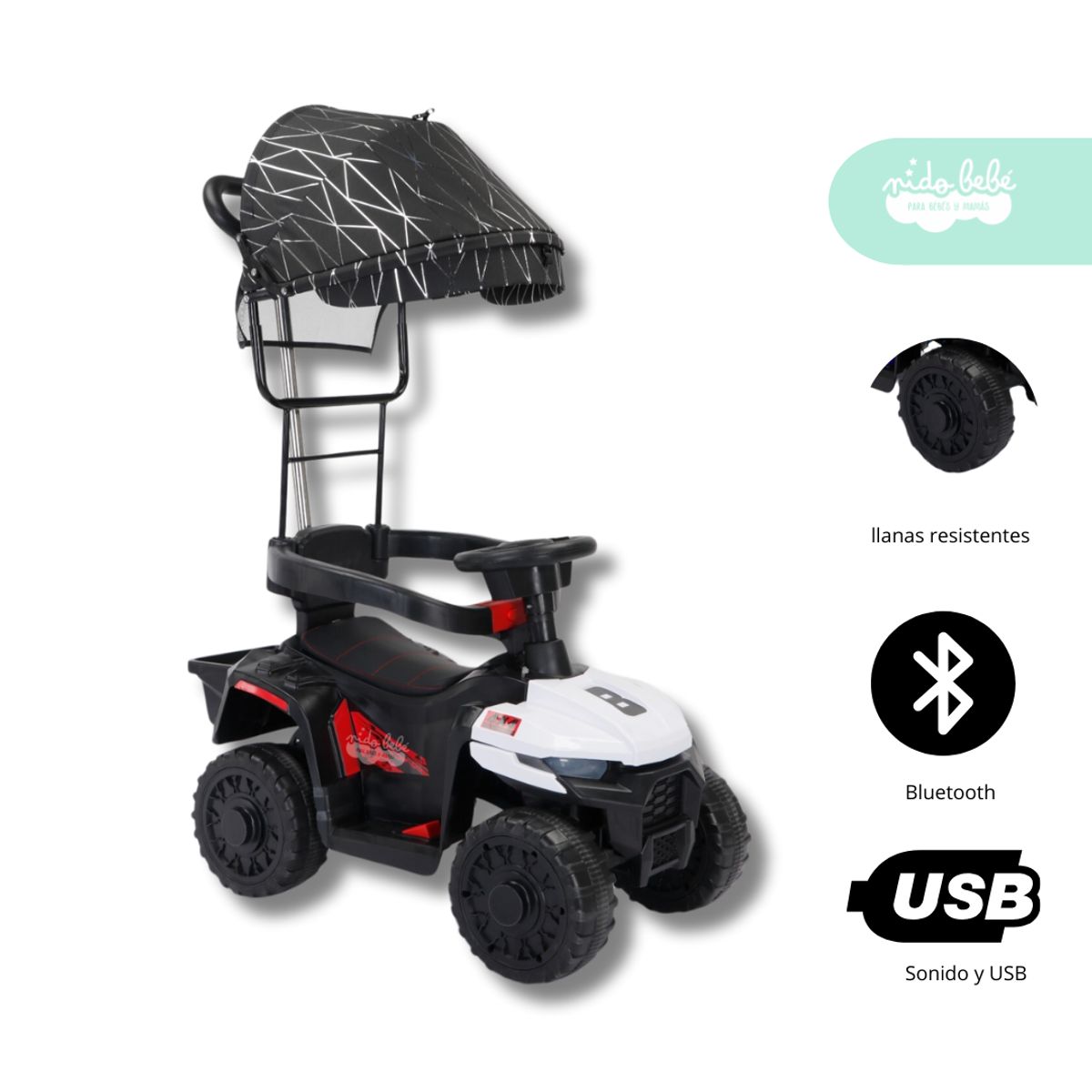 GENERICO - Carrito BUGGY de niño Modelo UTV color Blanco