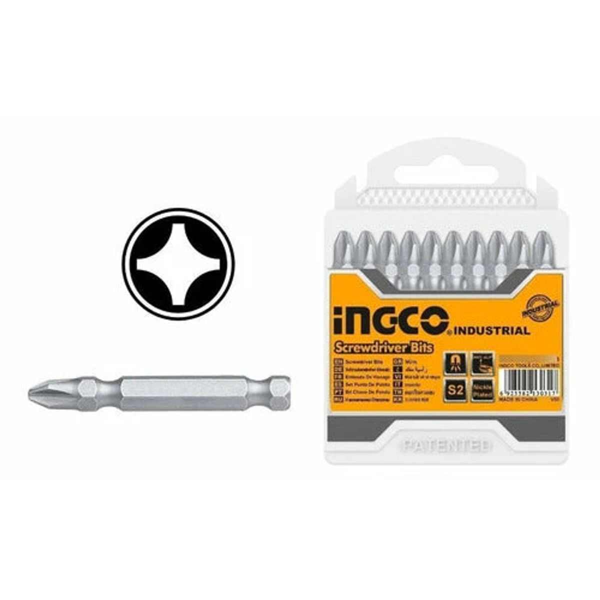 INGCO TOOLS - Set De 10 puntas De Destornillador PH2 (50mm) Ingco