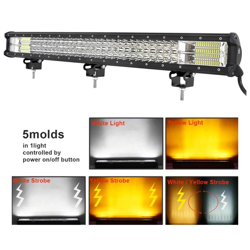 INMESOL - BARRA LED LUZ BLANCA+ÁMBAR FLASH 156 LEDS 468W 85CM