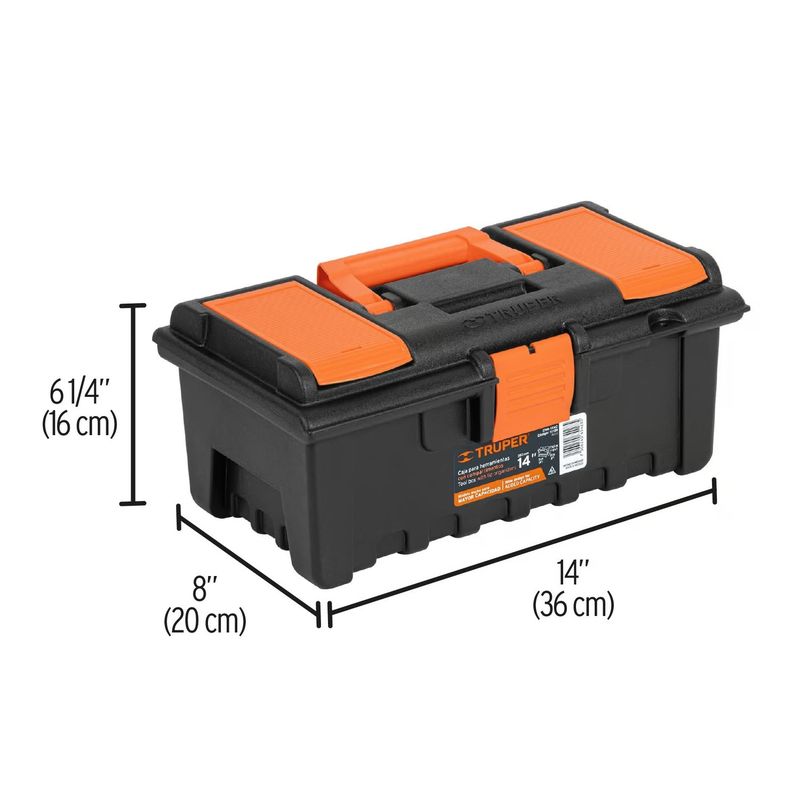 TRUPER - Caja Para Herramienta de 14 con Compartimentos Truper