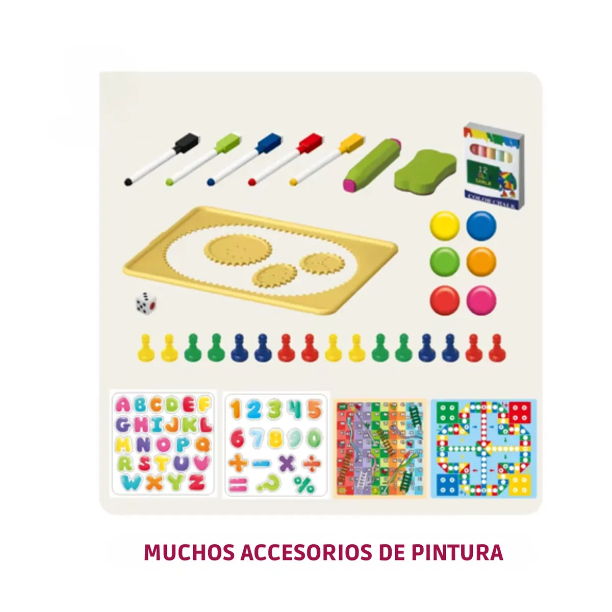 GENERICO - JUEGO EDUCATIVO DE ARTE PIZARRA DOBLE CARA