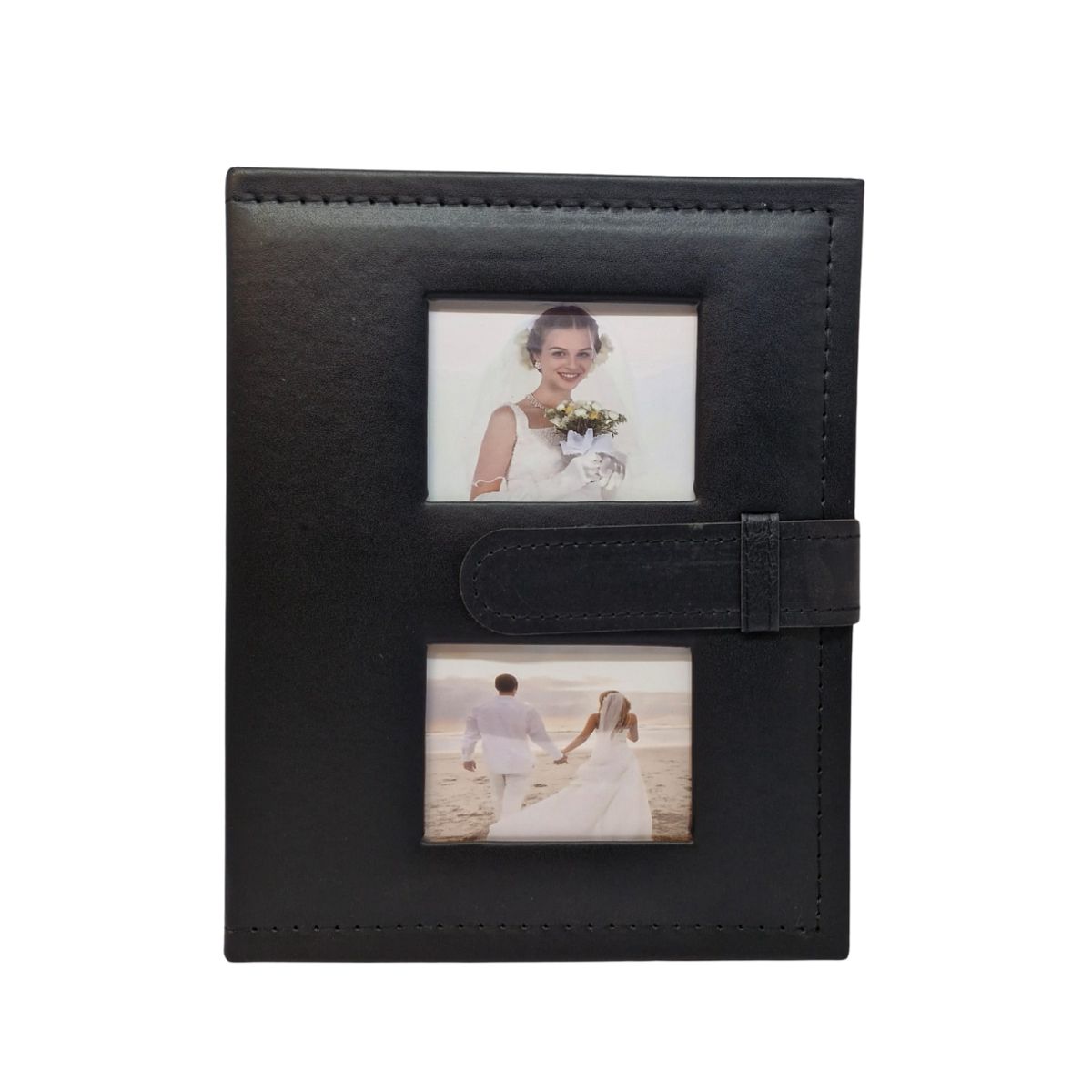 GENERICO - Album de Cuero Sintético (Negro) doble ventana para 200 fotos 10x15