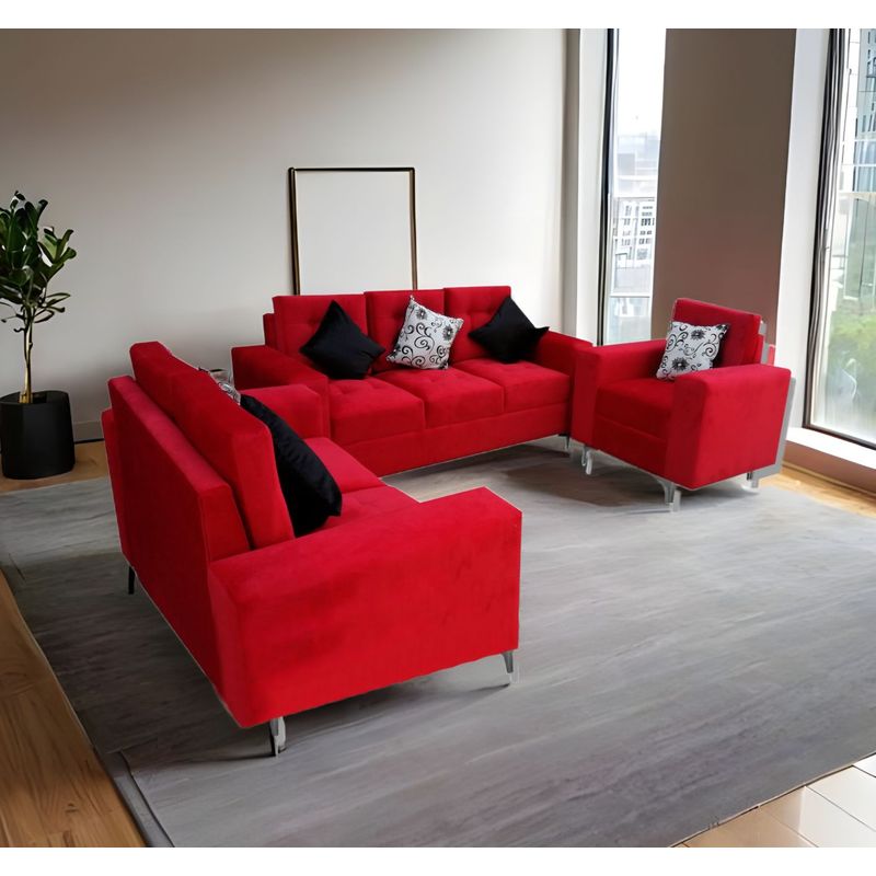 GENERICO - SOFÁ 321 MODELO REC COLOR ROJO