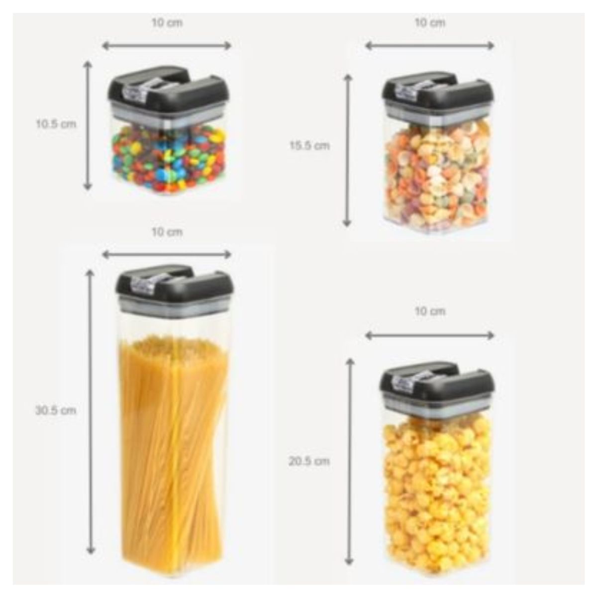 OEM - Set de 5 Contenedores Frascos Herméticos y Apilables