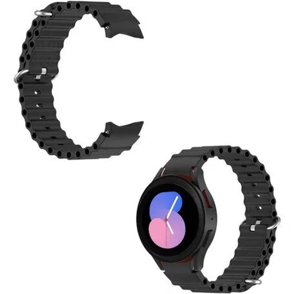 GENERICO - Correa Corrugada Samsung Watch 5 - Negro