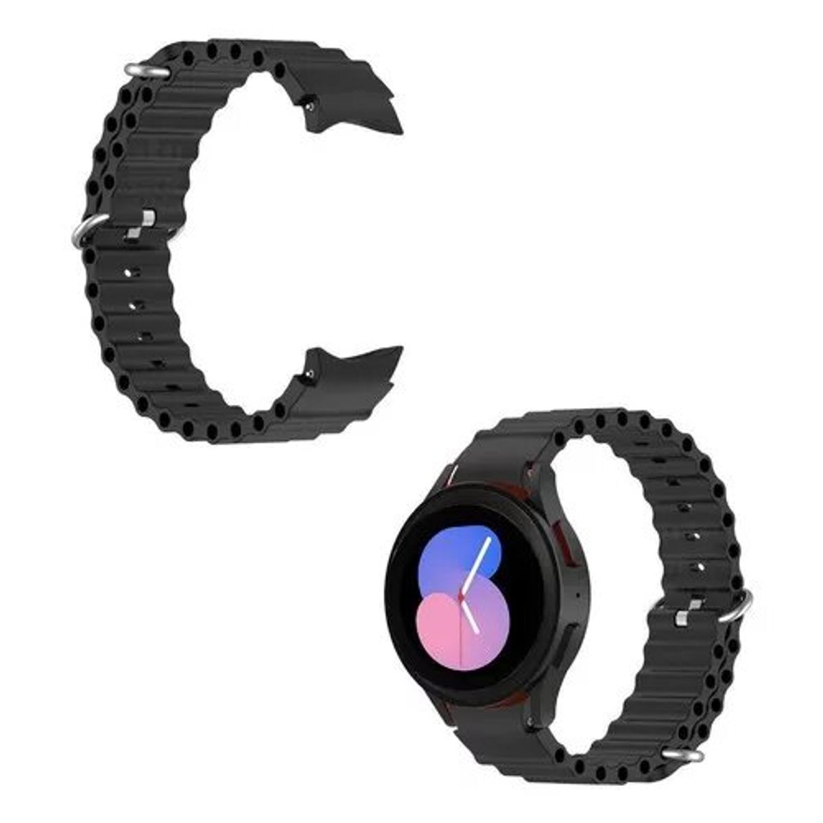 GENERICO - Correa Corrugada Samsung Watch 4 - Negro