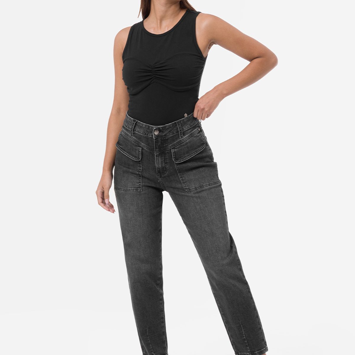 GOCCOS - Pantalon Moda Denim Stretch Hassu Mujer